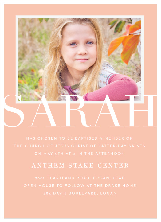 Our Formal Type LDS Baptism Invitations offer a wondrous first glimpse into a uniquely divine moment in your child's life.