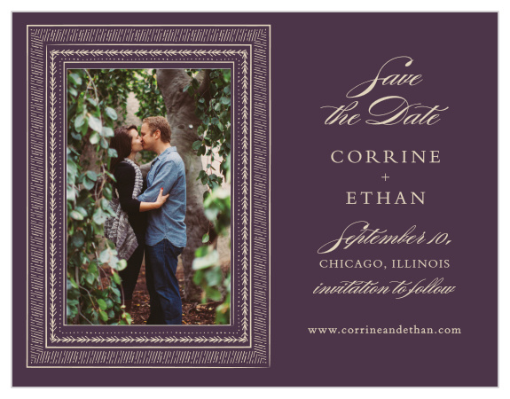 Ornate Frame Save-the-Date Cards ensure that your guests mark their calendars well in advance of your special day.