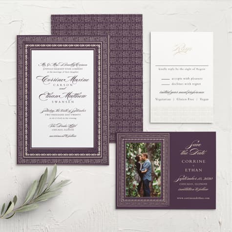 Ornate Frame Wedding Invitations