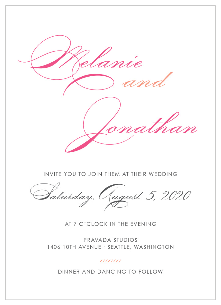Modern Script Wedding Invitations