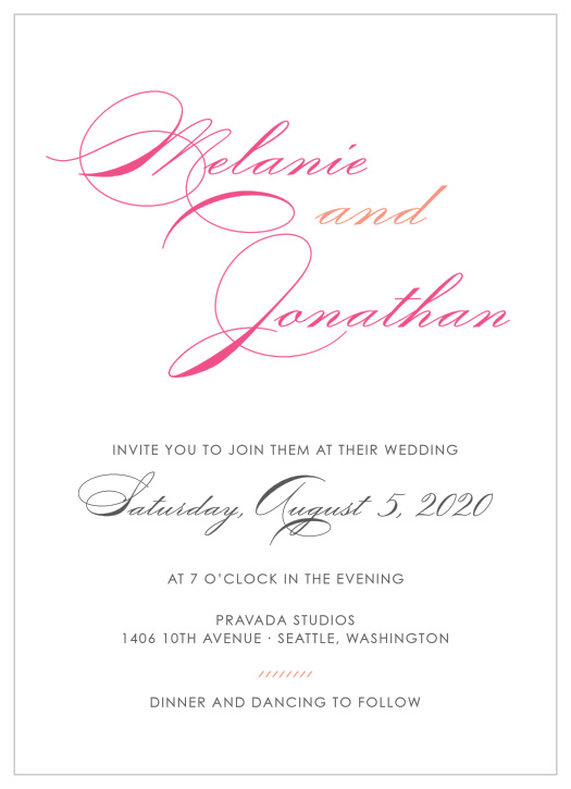 Modern Wedding Invitations - Match Your Color & Style Free!