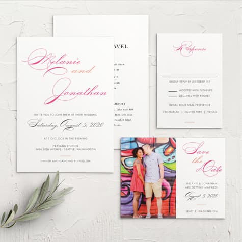 Modern Script Wedding Invitations