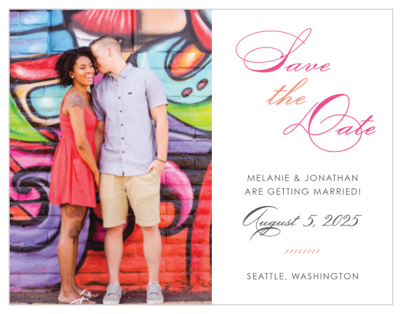 Ensure that your friends and family know when your wedding will be using the Modern Script Save-the-Date Magnets.