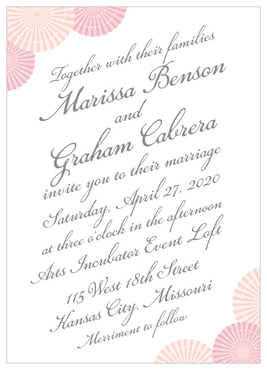 Enjoy the company of your friends and family when you use Paper Rosettes Wedding Invitations to invite them.