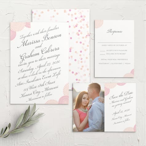 Paper Rosettes Wedding Invitations