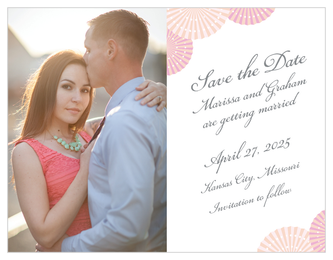 Paper Rosettes Save the Date Cards