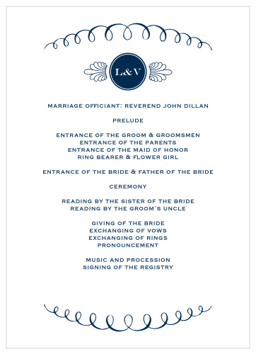 Let your guest know what to expect at your wedding using the Sweet Elegance Wedding Programs.