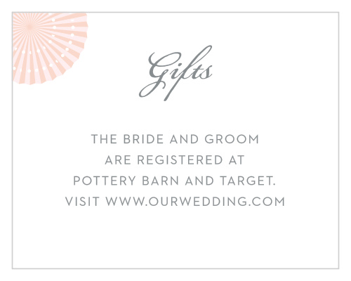 Make sure your guests know your registry details using the Paper Rosettes Registry Cards.