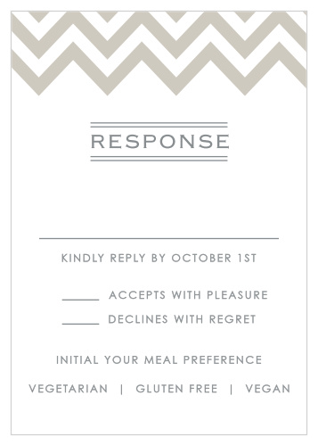 When it comes to tallying up your guests, as well as preparing for their individual meal needs, there's no better choice than our matching Place to Be Response Cards.