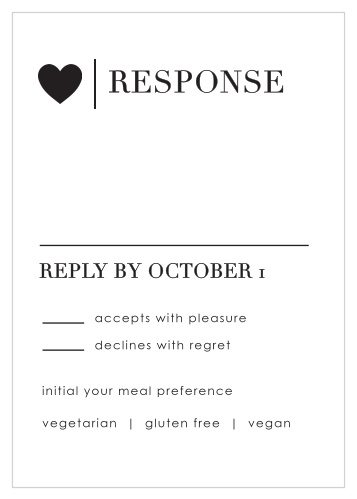 Keep your guest list as easy to understand as our Refined Type Response Cards.