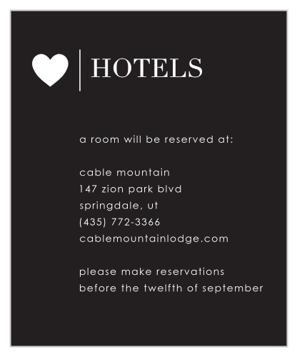 Ensure that your guests get only the best with our Refined Type Accommodation Cards.