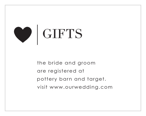 Make sure that what you want is black and white with our Refined Type Registry Cards.