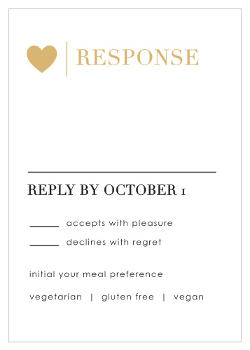 Keep your guest list as easy to understand as our Refined Type Foil Response Cards.