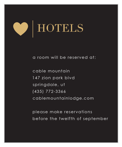 Ensure that your guests get only the best with our Refined Type Foil Accommodation Cards.