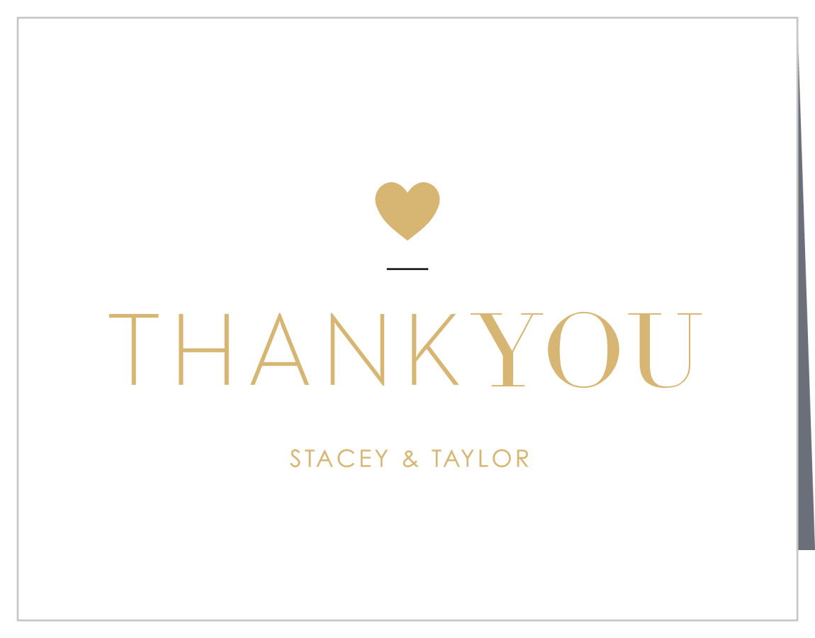 Refined Type Foil Wedding Thank You Cards