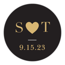 Our Refined Type Foil Wedding Stickers are reminiscent of something that you'd see carved into a tree at a favorite hiking spot.