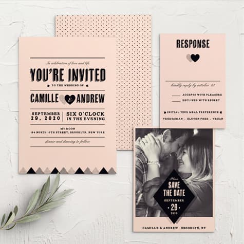 Rough Diamond Wedding Invitations