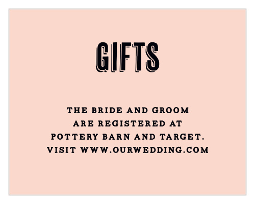 Make sure your guests know the registry details using the Rough Diamond Registry Cards.