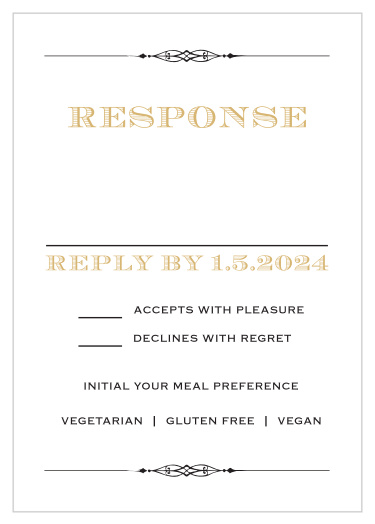 Design RSVPs with the style of times gone by using the Lovely Vintage Foil Response Cards.