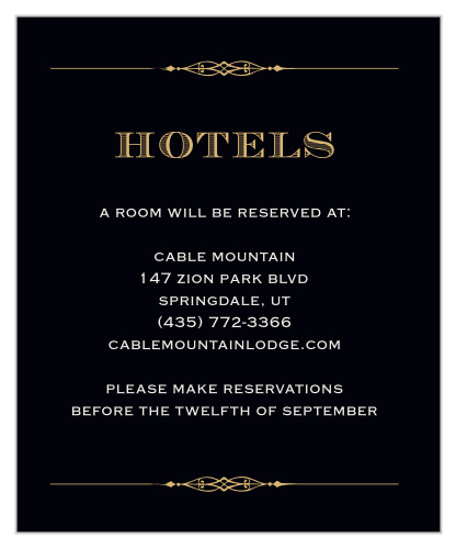 Help guests find the best place to stay with the Lovely Vintage Foil Accommodation Cards.