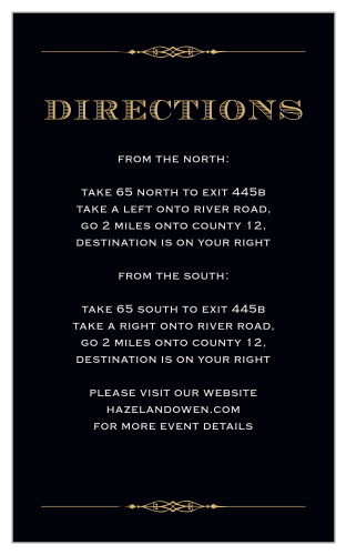 Guide guests to your wedding venue with the style of times gone past using the Lovely Vintage Foil Direction Cards.
