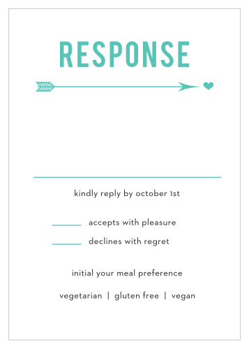 From the Love vs. Design collection by Basic Invite comes the Love Struck Response Cards, an elaborate and modern take on cupid's arrow!