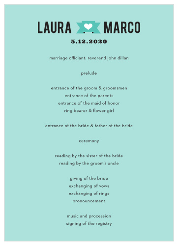 From the Love vs. Design collection by Basic Invite comes the Love Struck Wedding Programs, an elaborate and modern take on cupid's arrow!