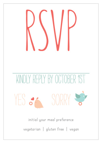 The Love Birds Response Cards will rouse feelings of both wonder and delight in your guests as they send you their enchanted RSVP!