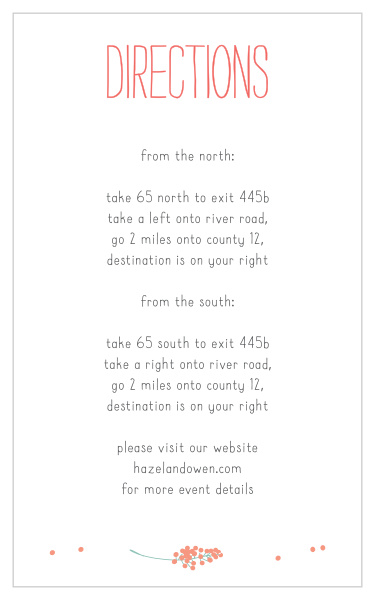 The Love Birds Direction Cards will rouse feelings of both wonder and delight in your guests as they make their plans to attend your wedding!