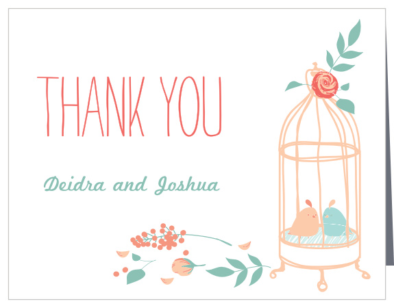 The Love Birds Thank You Cards will give your guests the illusion of being in an enchanted garden, rousing in them feelings of both wonder and delight.