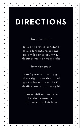 High Contrast Direction Cards help your guests find their way to your dream venue.