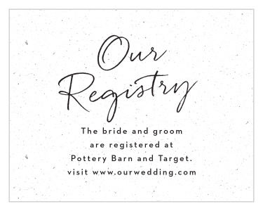 Let family and friends know where you would like your wedding gifts from with our Darling Couple Registry Cards.