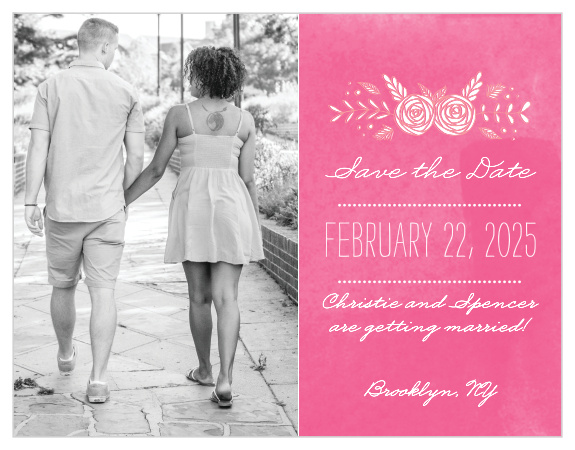 Ensure that your friends and family know when your wedding will be using the In Bloom Save-the-Date Cards.