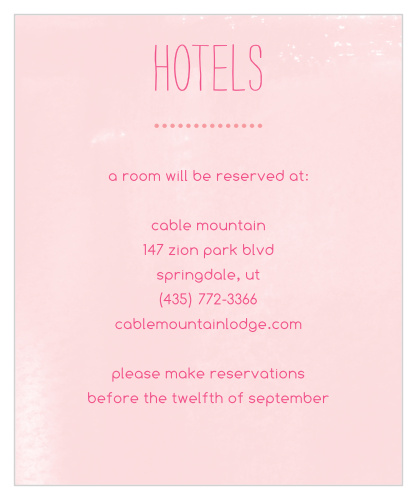 Make sure your guests know the best places to stay when they attend your wedding using the In Bloom Accommodation Cards.