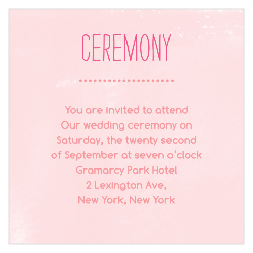 Make sure your guests know the ceremony details using the In Bloom Ceremony Cards.