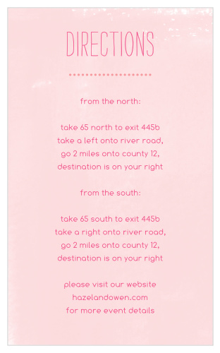 Make sure your guests know the best routes to get to your wedding using the In Bloom Direction Cards.