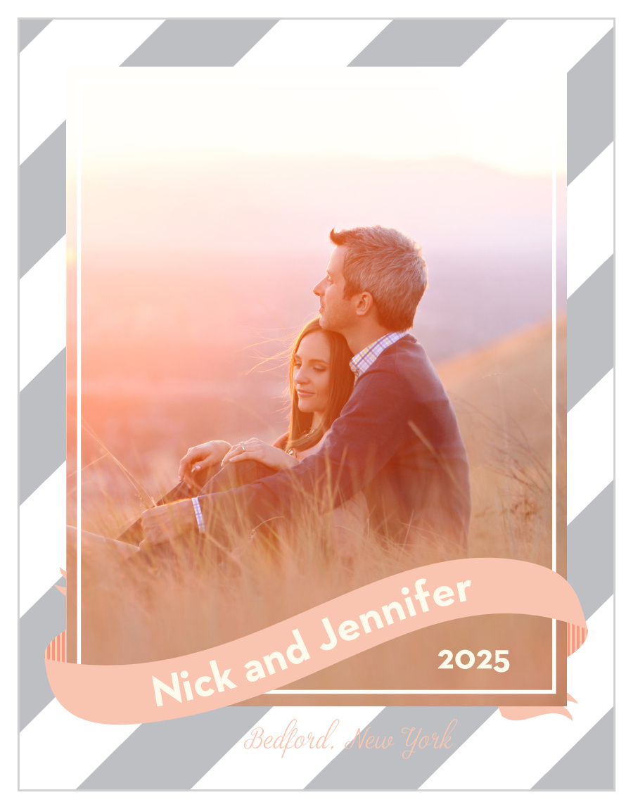 Ribbon & Stripes Save the Date Cards