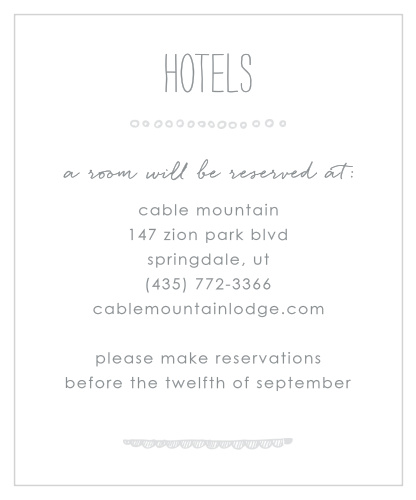 Pseudo silver accents are the only decoration for the Keep It Simple Accommodation Cards, perfect for those who prefer a minimalistic design.