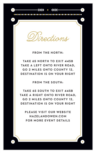 A gold script titles our Modern Story Direction Cards to declare its intent, making these cards perfect for guiding your guests to your dream venue.