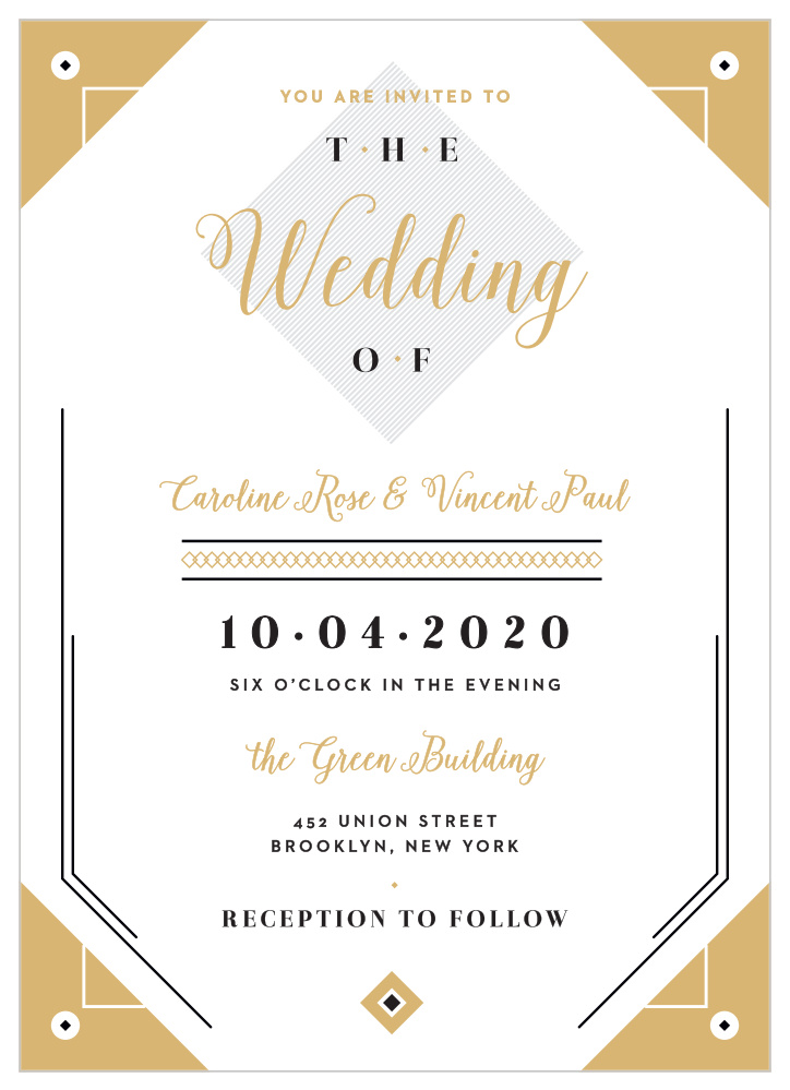 Modern Story Foil Wedding Invitations