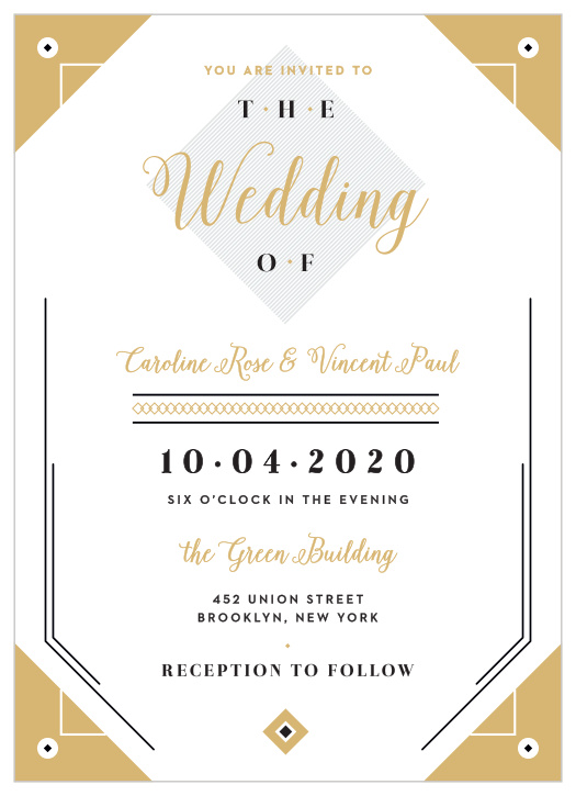 Modern Story Foil Wedding Invitations
