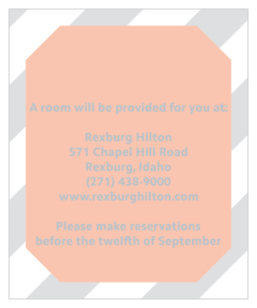 Suggest the best local hotel to your out-of-town family and friends with our Ribbon and Stripes Accommodation Cards.