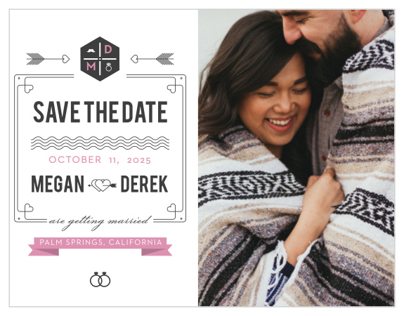 Ensure that your friends and family know when your wedding will be using the Just My Type Save-the-Date Magnets.