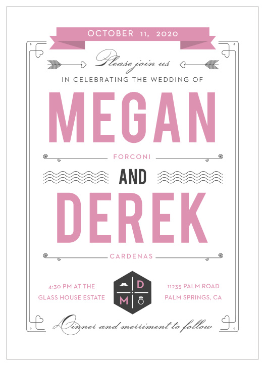 Your guests will adore the Just My Type Wedding Invitations once they receive them.