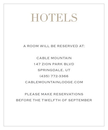 Our Simply Modern Accommodation Cards are a part of the Love Vs. Design collection by Basic Invite.