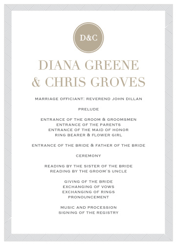 Our Simply Modern Wedding Programs are a part of the Love Vs. Design collection by Basic Invite.