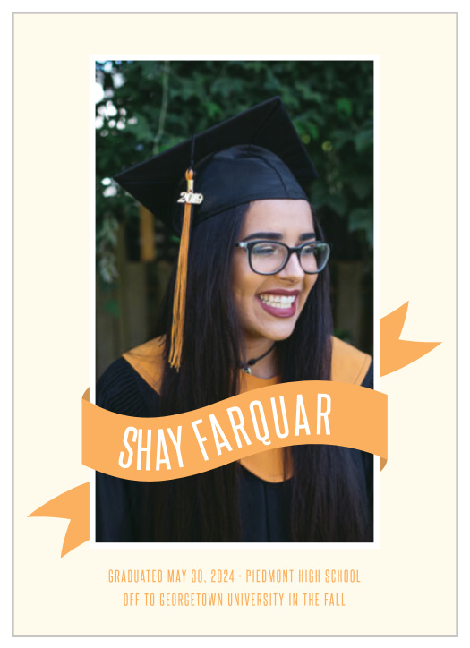 There is no better way to celebrate a graduation in the family than with the Ribbon Success Graduation Announcement.