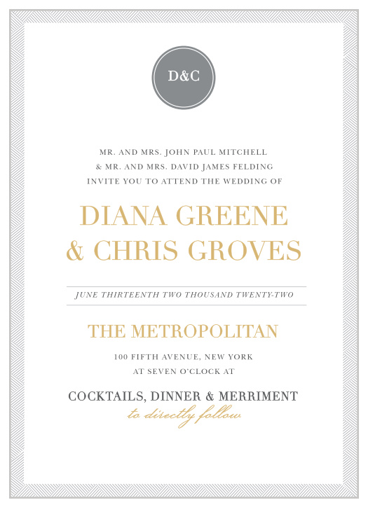 Our Simply Modern Foil Wedding Invitations are a part of the Love Vs. Design collection by Basic Invite.