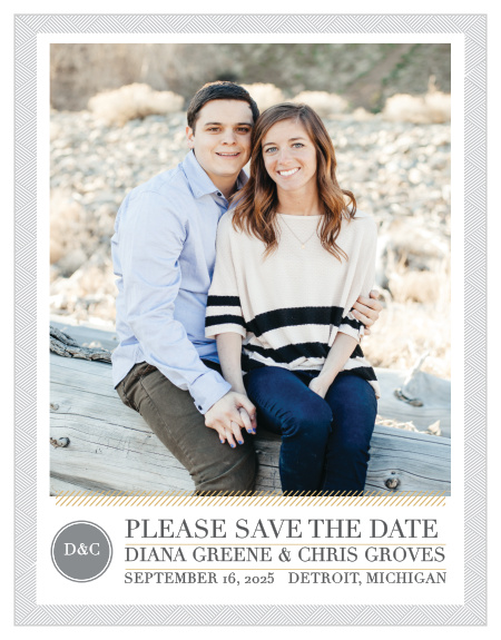 Our Simply Modern Foil Save-the-Date Magnets are a part of the Love Vs. Design collection by Basic Invite.