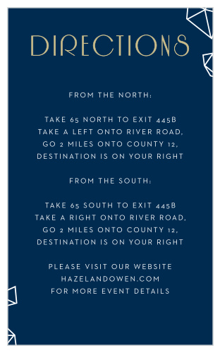 White three dimensional diamonds are tastefully scattered across the edges of the Modern Deco Direction Cards.